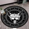 1pc Mystical Celestial Sphynx Cat Print Round Rug - Non-Slip Mat for Bedroom, Living Room - Crystal Velvet