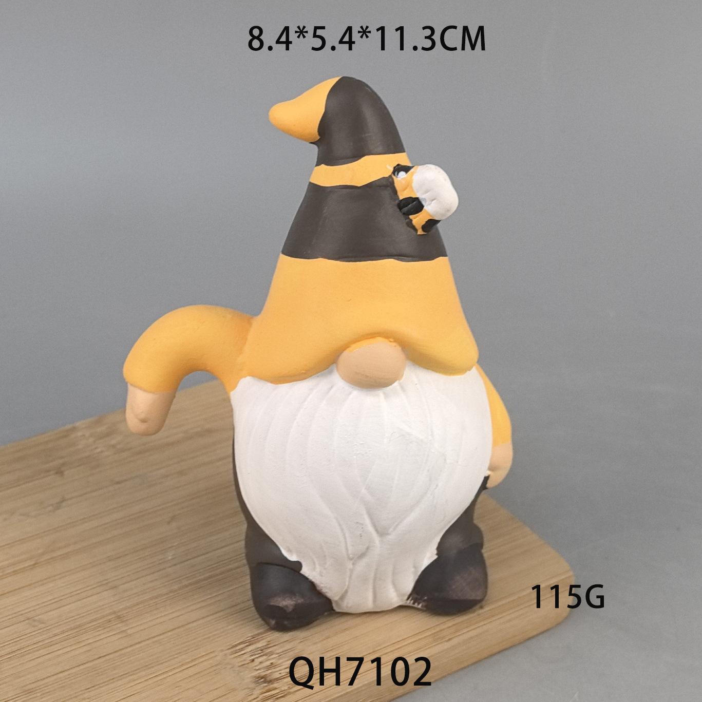Садовый гном Рождественский гном American Garden Керамические поделки Украшения Садовые украшения Белые фарфоровые статуэтки Yellow bee old man