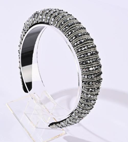 3cm Width Crystal Luxury Girl's Handmade Beaded Hairband Braided Rhinestone Bead Headband