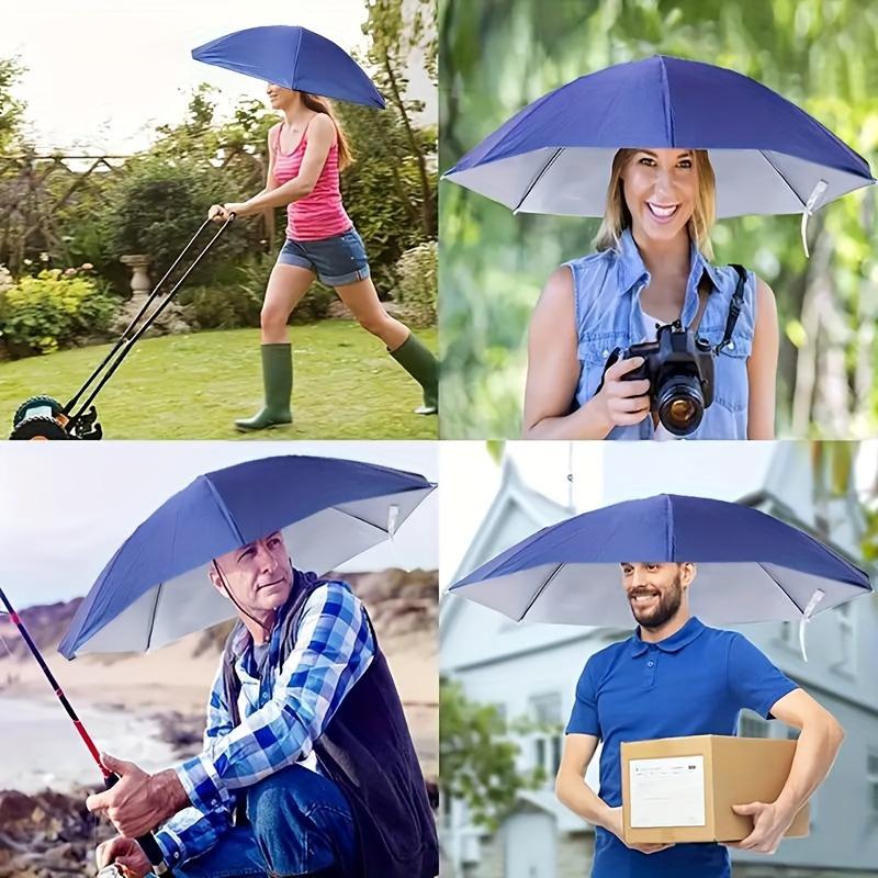 Anti-UV Schirmhut, 1 Stück Freihändiger Angel-Schirmhut Verstellbare Kopfbedeckung für Angeln Golf Camping Strand Gartenarbeit Sonnenschutz Outdoor