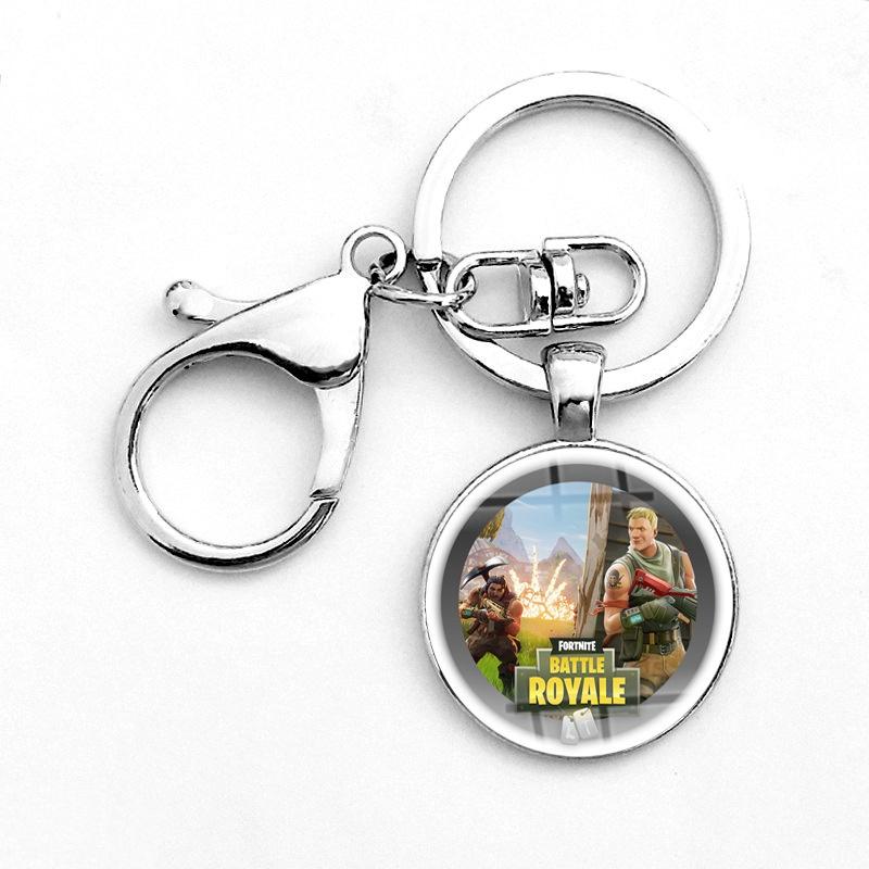 Cabochon Printing Laser Keychain Stainless Steel Key Holder Ring Key