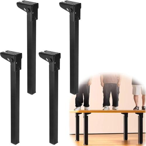 FiveLn Supported Folding Table Legs, Set of 4, DIY Folding Leg Replacement, Heavy-Duty, Heavy-Duty, Reinforced Iron, Folding Legs for Mini Tables, Hai