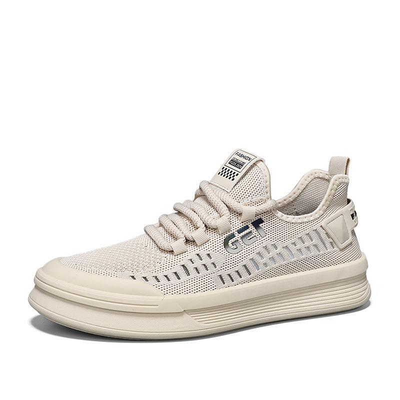 Summer Breathable Flying Woven Tide Shoes Hollow Sports Running Shoes Men'S Fashion Casual Shoes Summer Comfortable Single Shoes