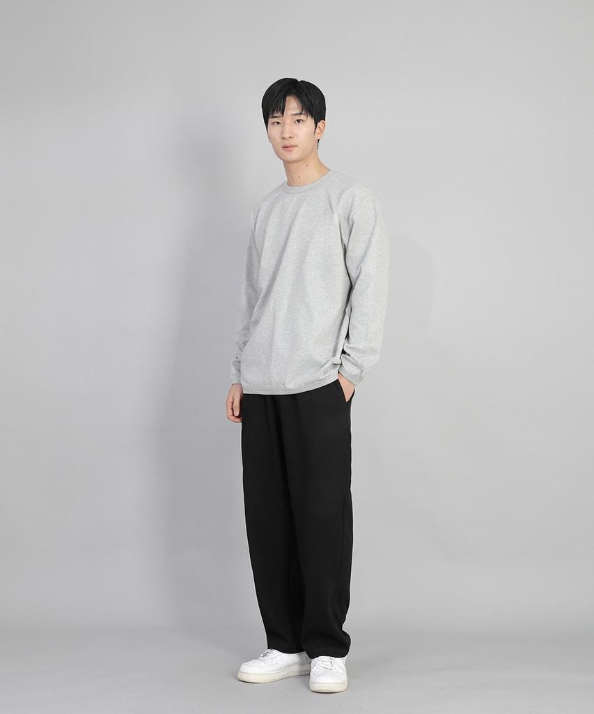 Seinteukeulu Plain Wide Sweatpants Swp-372 Black