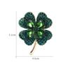 Women's High-end 4 Leaves Brooch Inlaid With Crystal Rhinestones Plant Floral Leaf Alloy Brooch Clothing Accessories