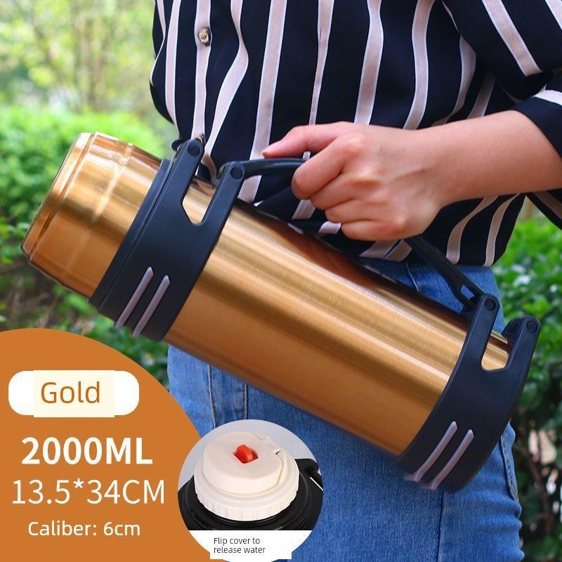 Large Capacity 10-Liter Stainless Steel Thermos Flask, Large Capacity Thermos Cup for Men and Women, Outdoor Car-Mounted Water Bottle for Home Use