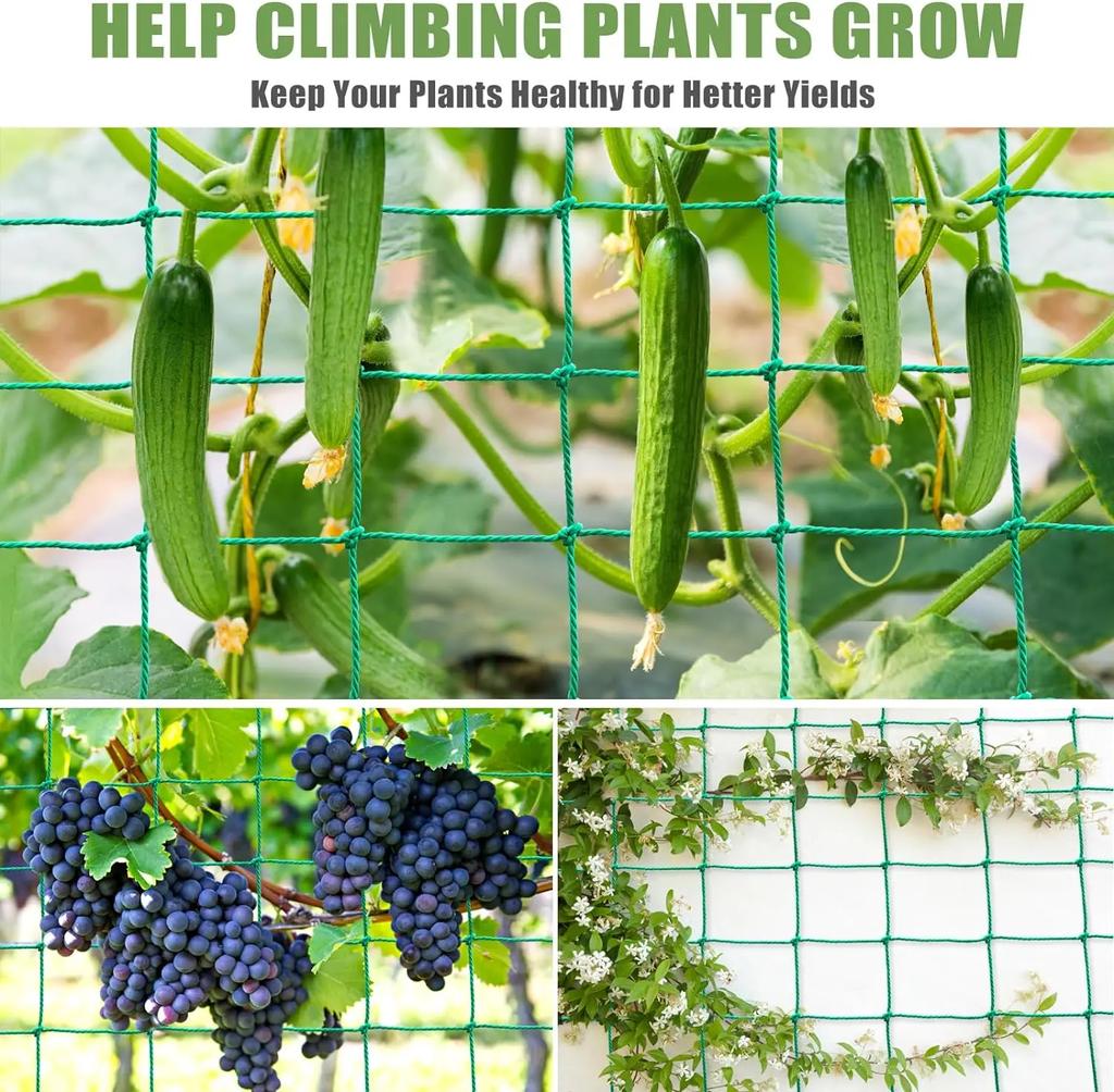 Garden Cucumber Net for Plants Climbing Net Nylon Heavy Duty Polyester Vine Mesh Net for Tomato Grapes