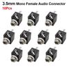 10Pcs 3.5mm 3.5mm Mono Female Jack 3Pin DIP Design Soldering Type Audio Adapter  Audio Equipment DIY