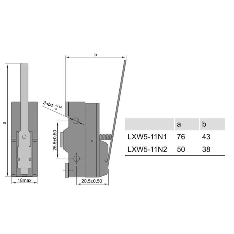 LXW5-11N1/Z-15GW-B Micro Limit Switch Long Lever Arm SPDT Snap Action Travel Switch Waterproof