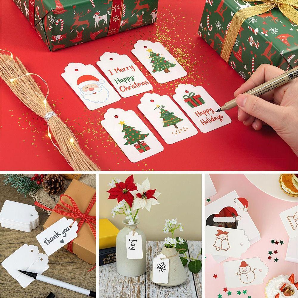 100Pcs with String Packaging Label Handmade Kraft Paper Hang Tags  Crafts