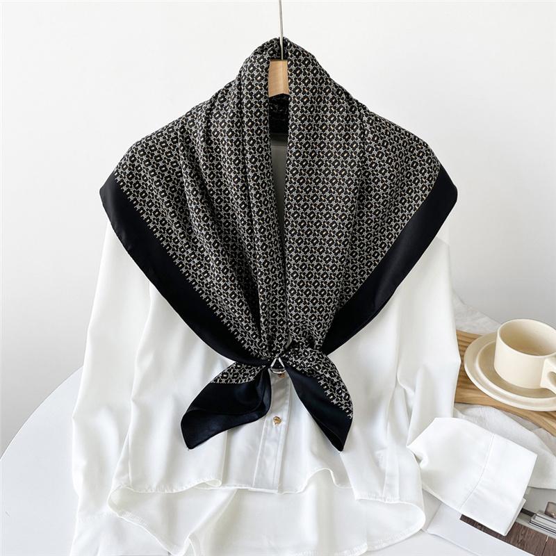 

90*90 см принтованные квадратные шали с цветочным принтом шарфы женские платки шейный платок хиджаб женская повязка на голову фуляр 90*90cm