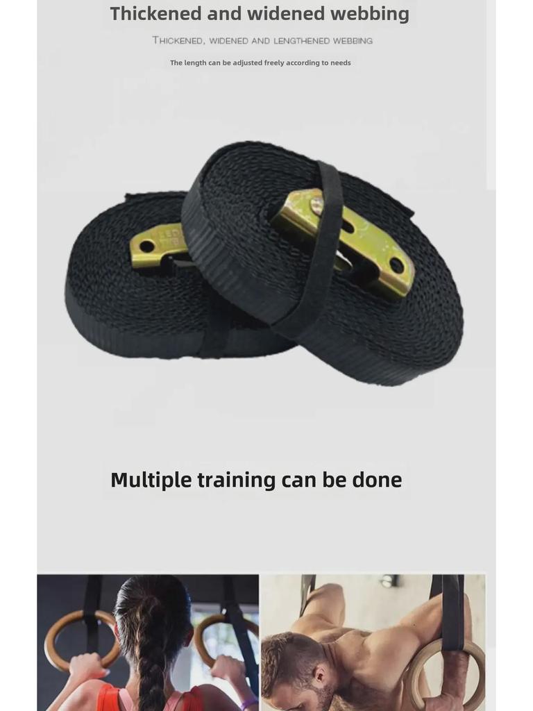 Set di Anelli da Ginnastica in Legno Regolabili per Fitness Indoor ed Esercizi a Casa