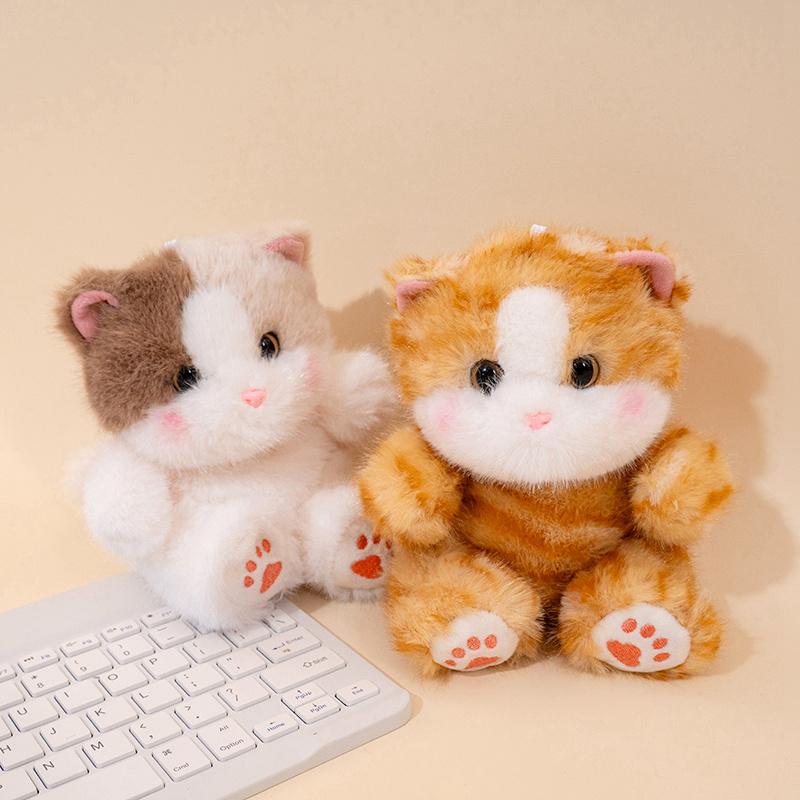 13cm Mini Cute Pet Cat Plush Toy Ragdoll Cat Striped Cat Siamese Kitten Doll Accompanying Animal Doll Kid Birthday Gift