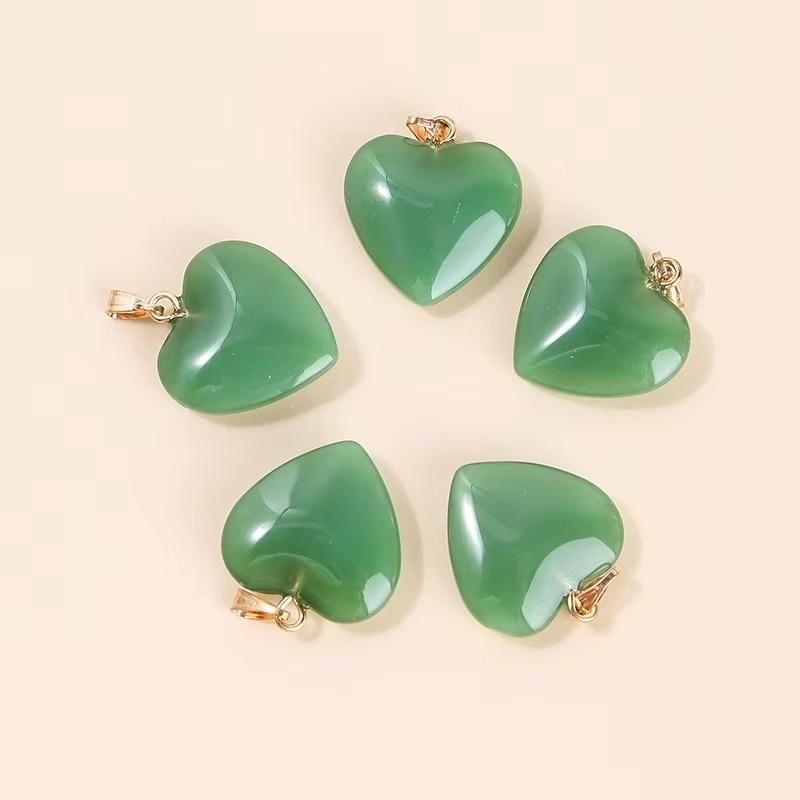 5Pcs 20Mm Glass Heart Shape Charm Pendant Hanging Wedding Decor Supplies Lovely Jewelry Necklace Accessories Decoration Crafts