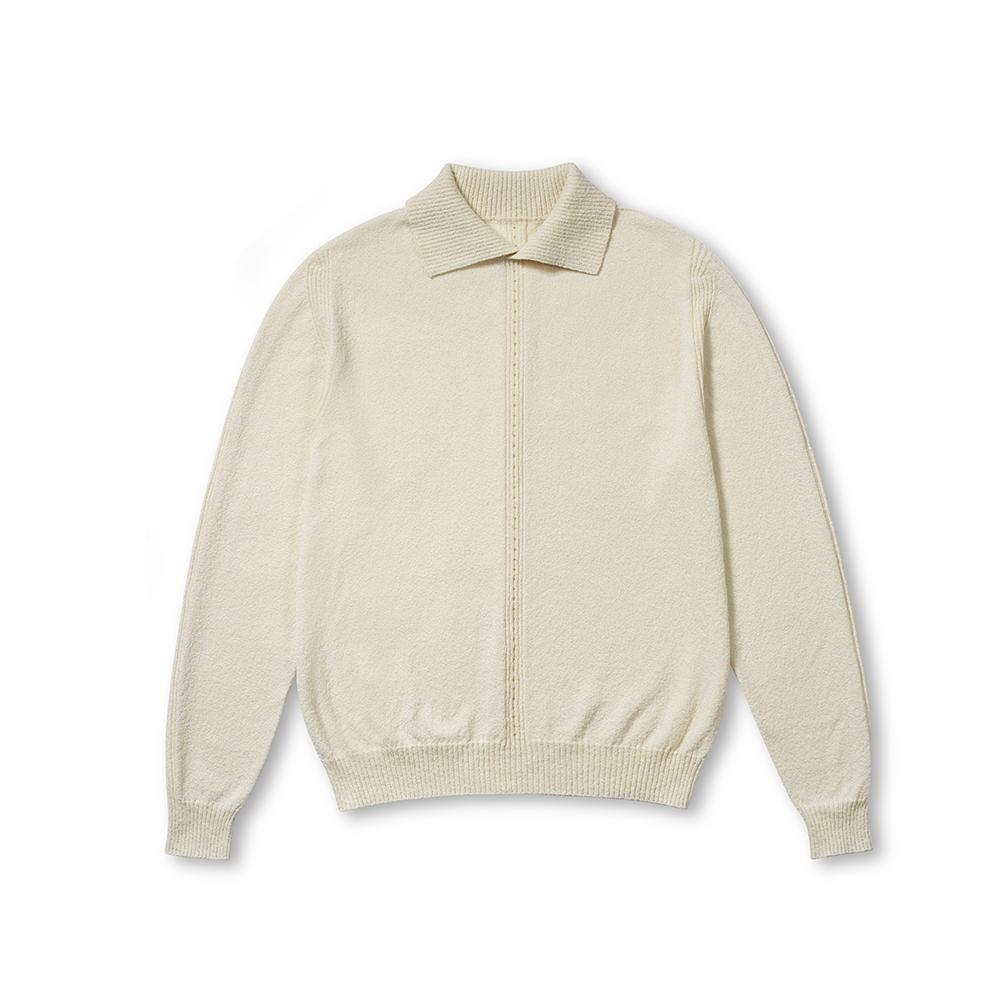 Edward Max Boucle Summer Cotton Collar Knit L(100)