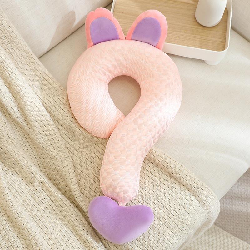 Plush Multifunctional Question Mark Shaped Pillow Ergonomic Support Cute Design For Travel Office Nap Home Relaxation