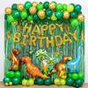 Party Decoration Dark Green Latex Balloon Large Aluminum Film Dinosaur Balloon Set Rain Silk Decoration Party Balloon