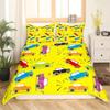 Kid Excavator Duvet Cover Tractor Truck Bedding Set Construction Vehicle Cartoon Comforter Cover Crane Car Polyester Quilt Cover