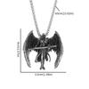 Retro Mythical Sword Archangel Michael Wings Pendant Necklace Men's Fashion Cool Amulet Jewelry Accessories