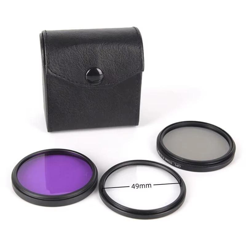 Uv+cpl+fld 3-in-1 Objektivfilter-Set 49mm-77mm Mit Tasche Für Canon Nikon Sony Pentax Kameraobjektive