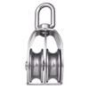 Rocaris 2 Pack M50 Lifting Double Pulley Block 304 Stainless Steel Crane Swivel Hook Double Pulley Roller Loading