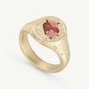 Titanium Steel Fashion Light Luxury Painted Seal Statement Ring Butterfly Love Rabbit Flower Personality Design Sense 18K