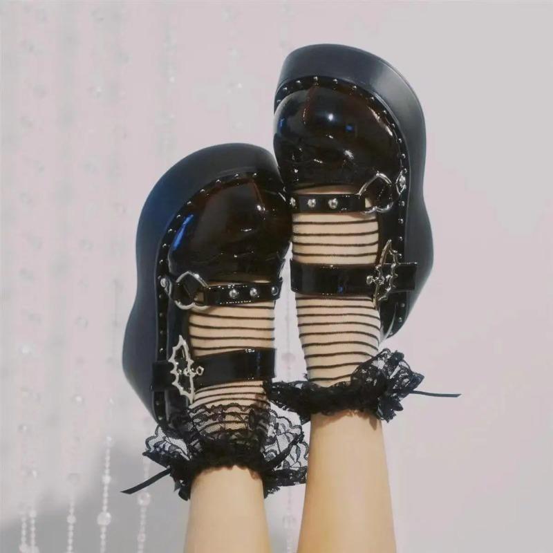 Casual Lolita Platform Shoes for Women Heels Wedge Women Shoe Sandals Kawaii Cute Cosplay Girls Mary Jane Shoes Zapatos De Mujer