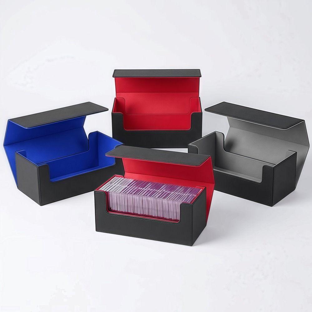 Leather Card Deck Case Magnetic Closure Multifunctional Trading Cards Storage Box Waterproof Large Capacity Commander Card Box