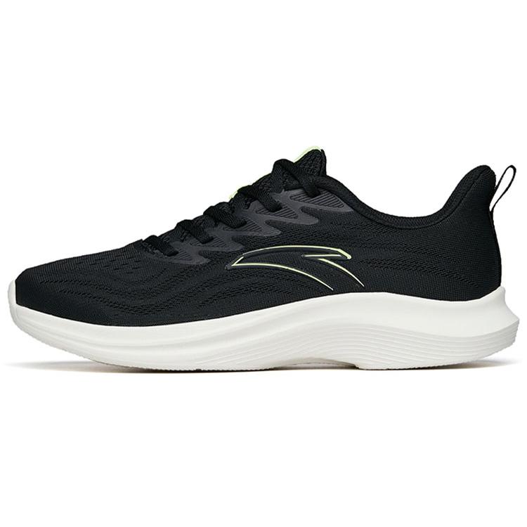 New Anta Running Collection Cushioned Anti Slip Wear Resistant Breathable Lightweight Low Top Running Shoes Men's Black 112225571-1