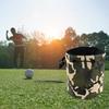 Camo Golf Ball Bag Bucket Design Drawstring Golf Pouch Faux Leather Portable Golf Ball Carrier Bag for Men Women