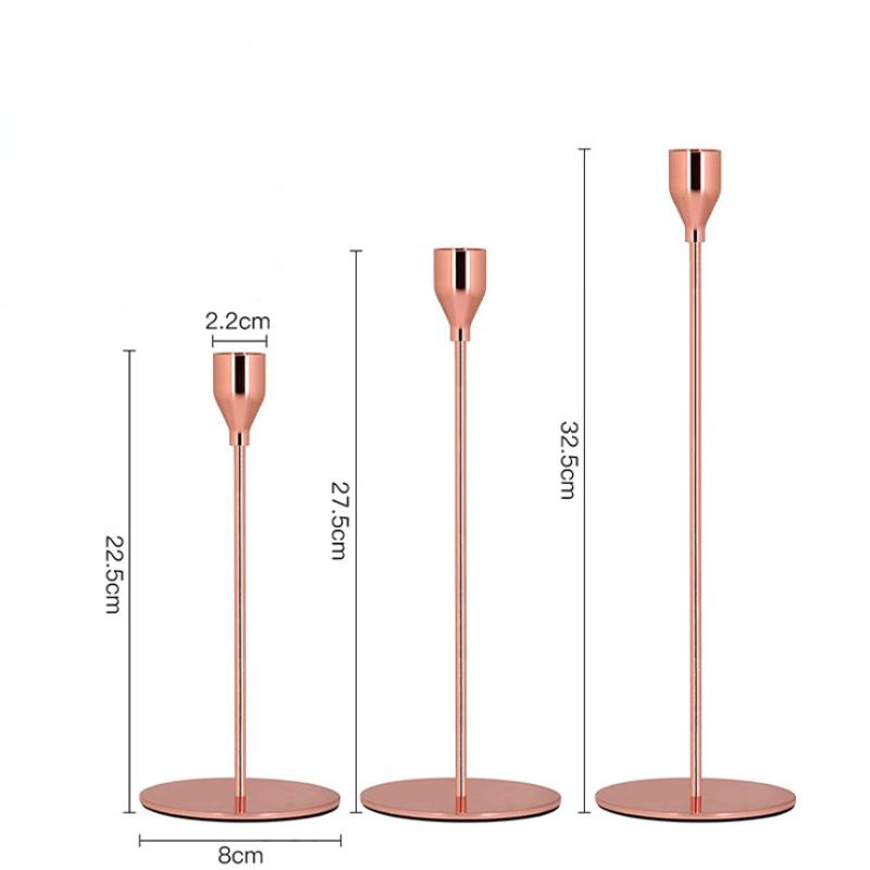 3Pcs/Set European Style Metal Candle Holders Candlestick Fashion Wedding Table Candle Stand Exquisite Candlestick Christmas Tabl
