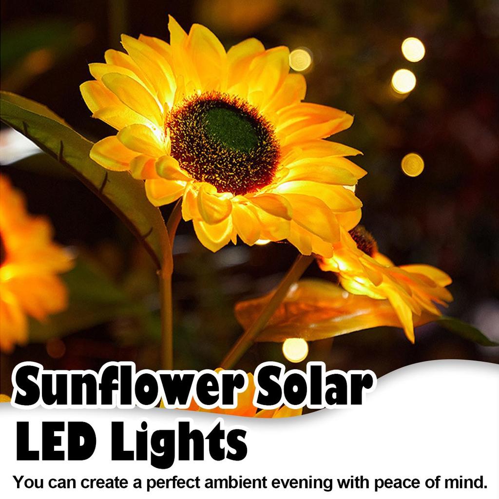 Solar Sunflower Light Waterproof Street Lights Outdoor Warm White Led Chrismas Deco Automatic Control Sensor For Sun Flower Lamp