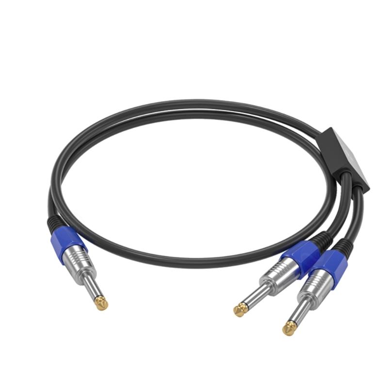 6.35mm 1/4inch Splitter Adapter Cable Male to Double Male Single Channel/Double Channel Stereo Y Type Aux Cord Wire