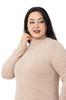 Women's Style Big Size Body Plus Size Half Turtleneck Long Sleeve Knitwear Black Body