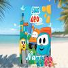 Customizable personalized beach towels Leo the Truck themed designs.Suitable for the beach, yoga, sports;ideal as beach accessories