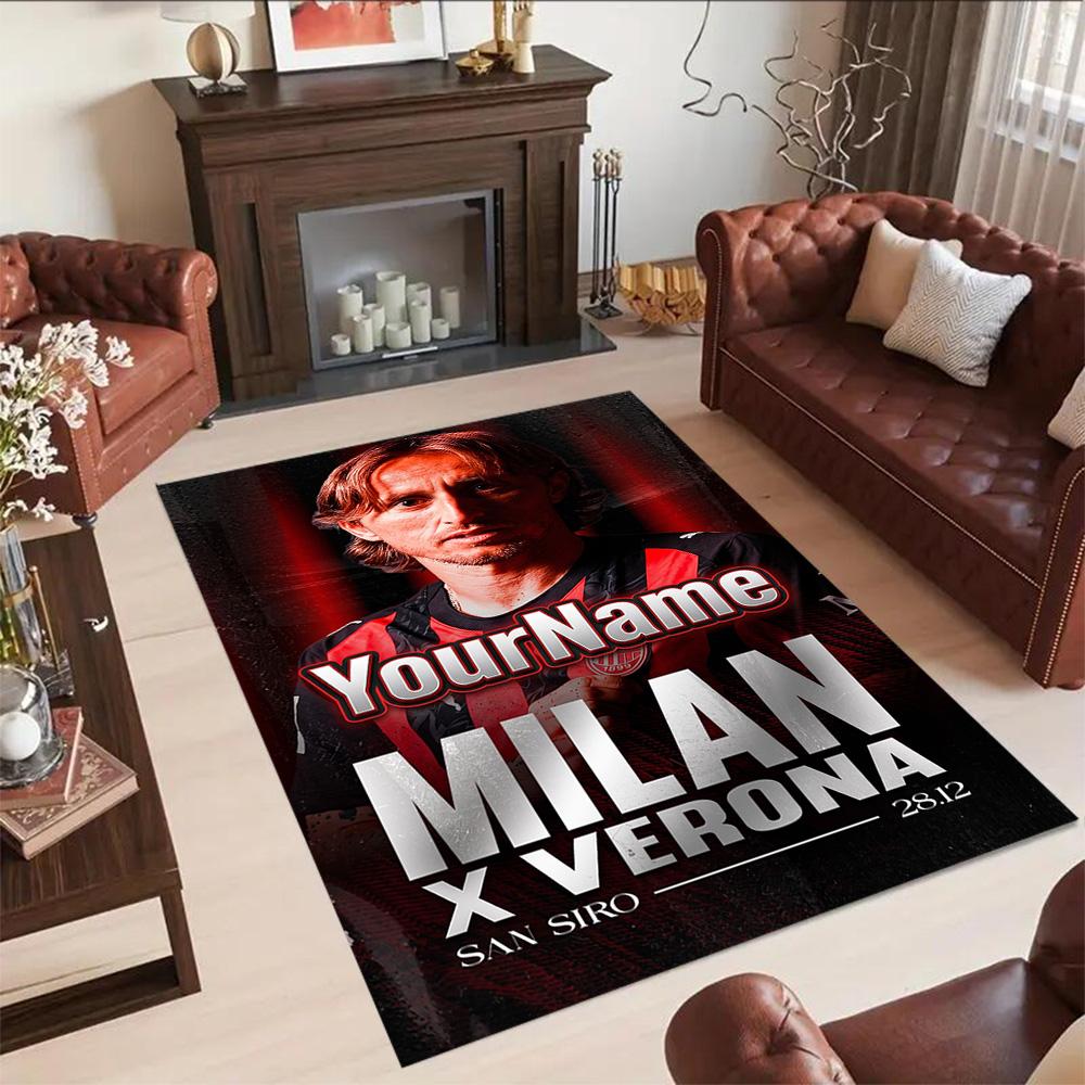 Ac Milan Personalized Text Carpet Suitable for Dining Room Kitchen Study room Living Rooms Anti-slip Rug Decorate Offices