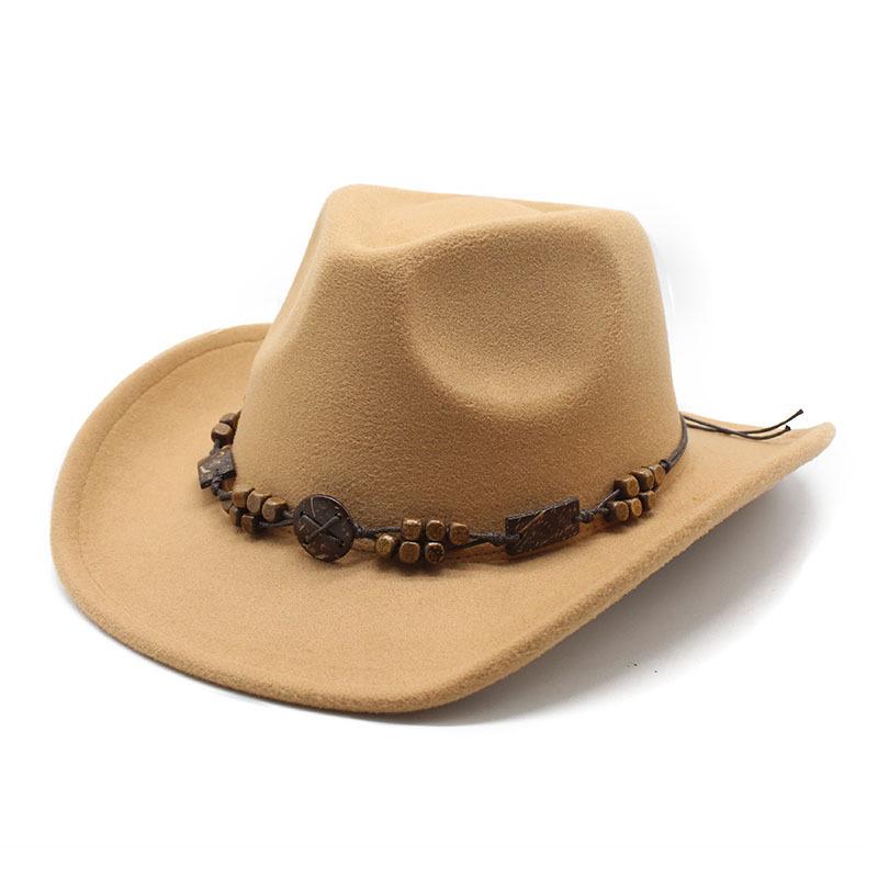 JYL TS DIY Tibetan Cowboy Hat Unisex Ethnic Curved Brim Riding  Felt Hat