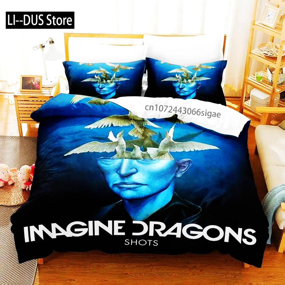 2024 Imagine Dragons Single Double 3D Printed Bedding Set For Boys Bedroom Queen King Size Quilt Cover Pillowcase