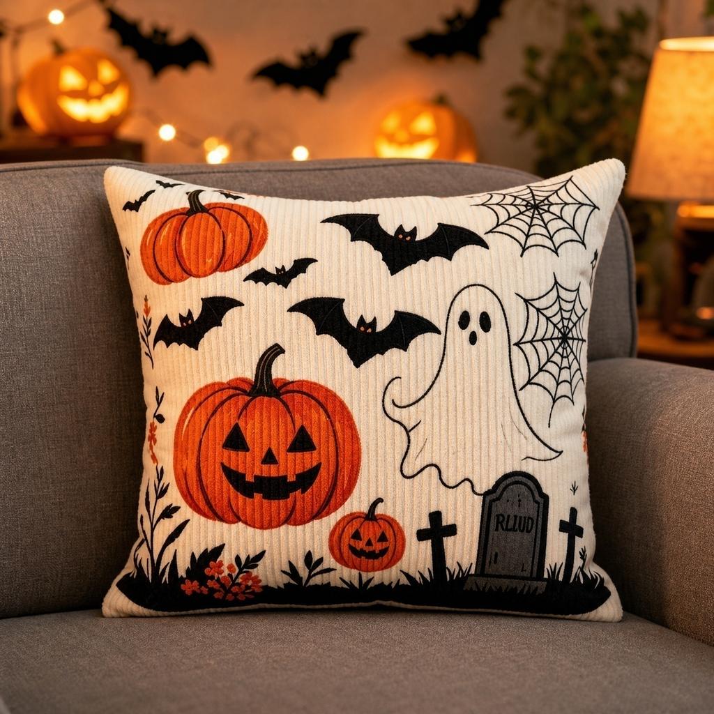 Halloween Pumpkin Decorative Throw Cover - Home Decor