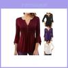 Fashion Women Slim Fit Long Sleeve Blouse Shirt Casual Cotton T-shirt For Effortless Style