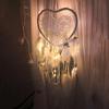1PC romantico acchiappasogni a LED con acchiappasogni di piume luce notturna comodino per la casa appeso a parete decorazione di nozze per feste di casa