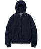 Partimento Brushed Denim Zip-Up Hoodie Dark Blue