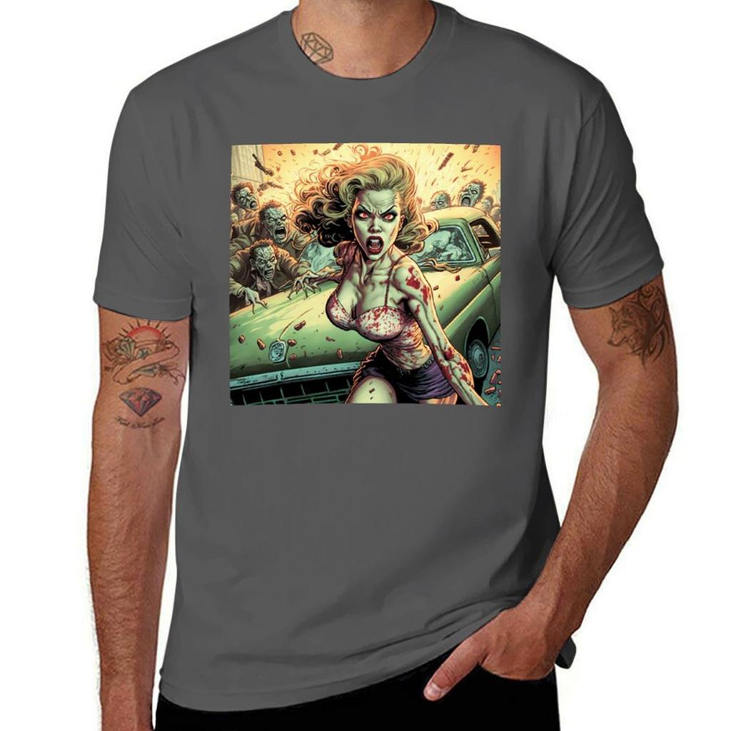 Zombie Pinup T-Shirt Simple Graphic Design T-Shirt