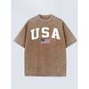 European Sizes Men'S Heavy Vintage Distressed Loose T-shirt | Soft Washed Nostalgic Crew Neck Casual Daily Top, Breathable and Comfortable