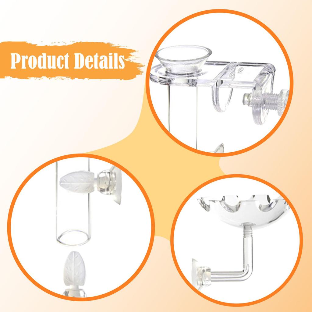 Aquarium Fisch Garnelen Futternapf Set Acrylglas Klar Leicht zu Reinigen Haustierbedarf, Einfach zu Installieren, Futternapf