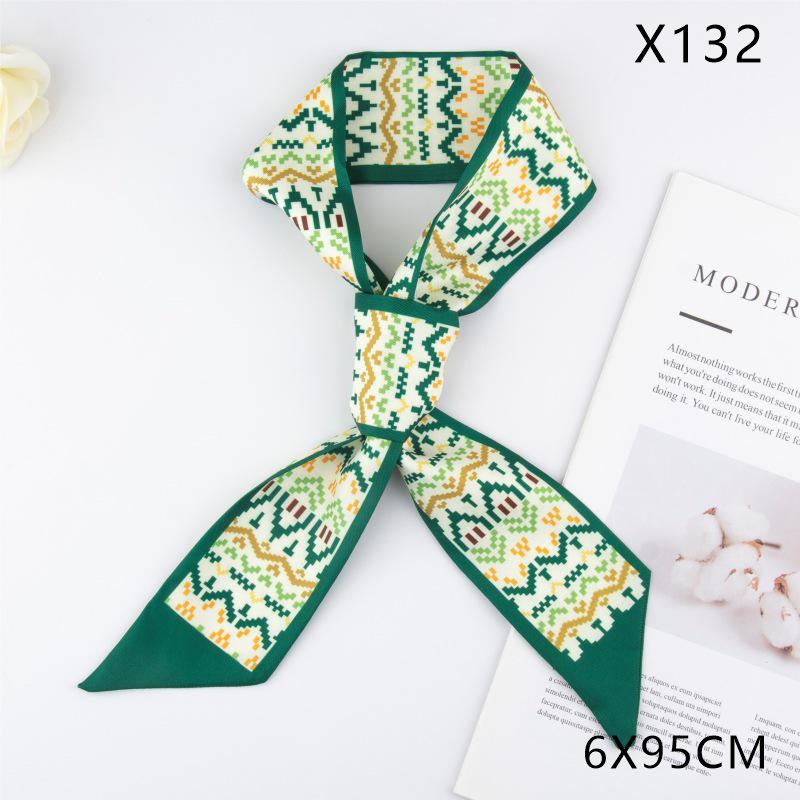 Versatile Vintage Silk Scarf: Hair Tie, Headband, Bag Accessory