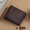 Pu Leather Crocodile Pattern Wallet For Men Credit Card Holder With Multiple Card Slots Daily Use Money Bag Desktop Organizer