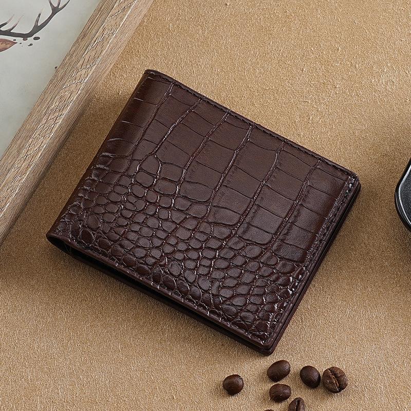 Pu Leather Crocodile Pattern Wallet For Men Credit Card Holder With Multiple Card Slots Daily Use Money Bag Desktop Organizer