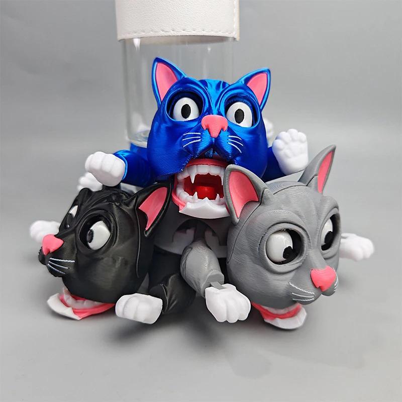 Creative 3D Printed Cat Coaster Funny Panicked Cat Cup Pad Tea Mug Coffee Drinks Holder Office Desktop Home Decoration Ornament