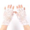 Women's Black Lace Fingerless Gloves: Sexy, Floral, Mesh, Elastic, Breathable for Spring, Summer, Autumn